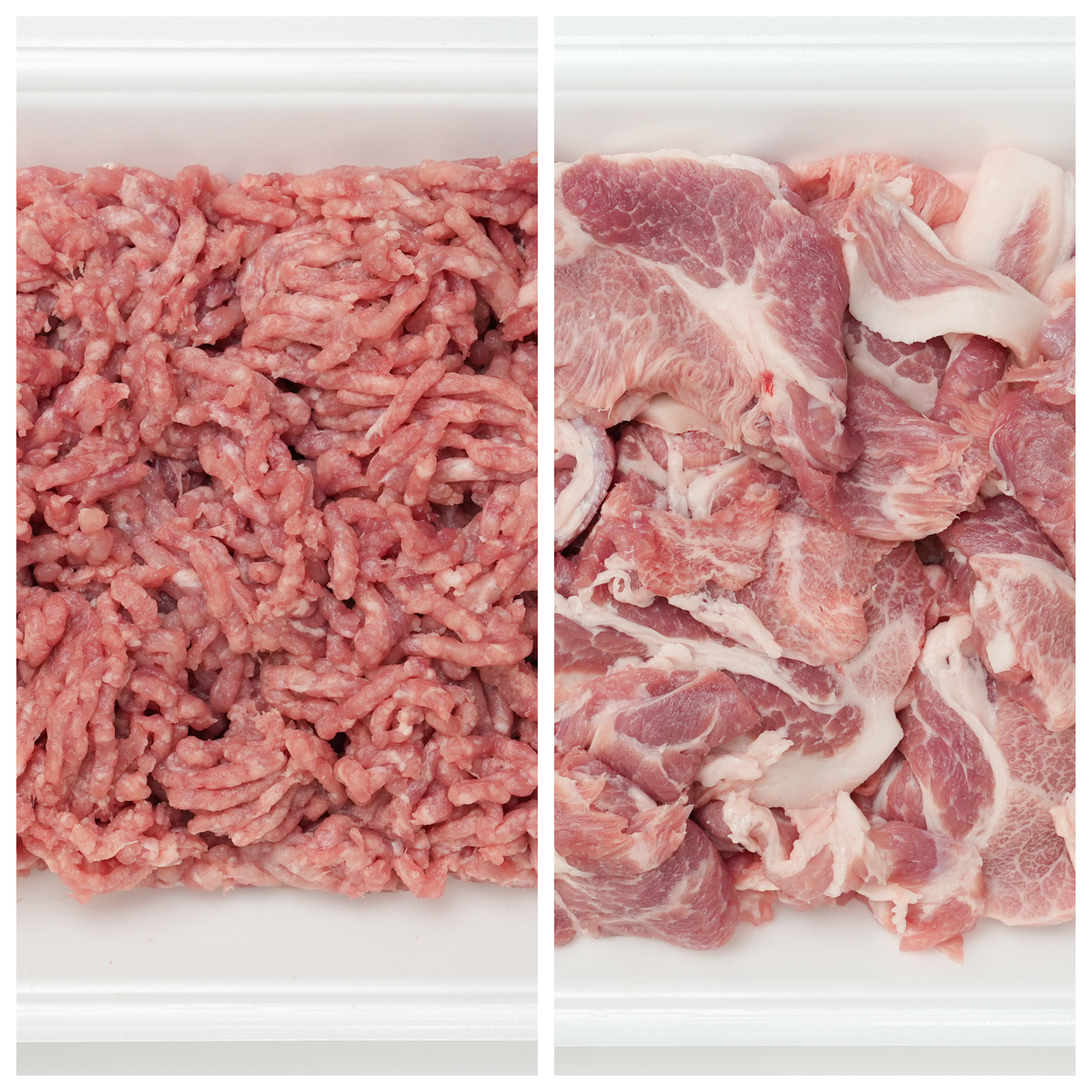 お徳用6Pセット(ハーフ) 豚ミンチ・小間切れ(500g)